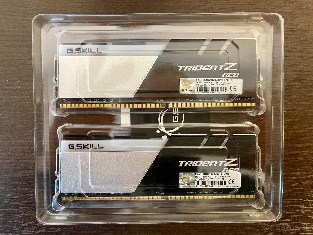 Predam G.SKILL 32GB KIT DDR4 3600 MHz CL16 Trident Z RGB Neo - 2