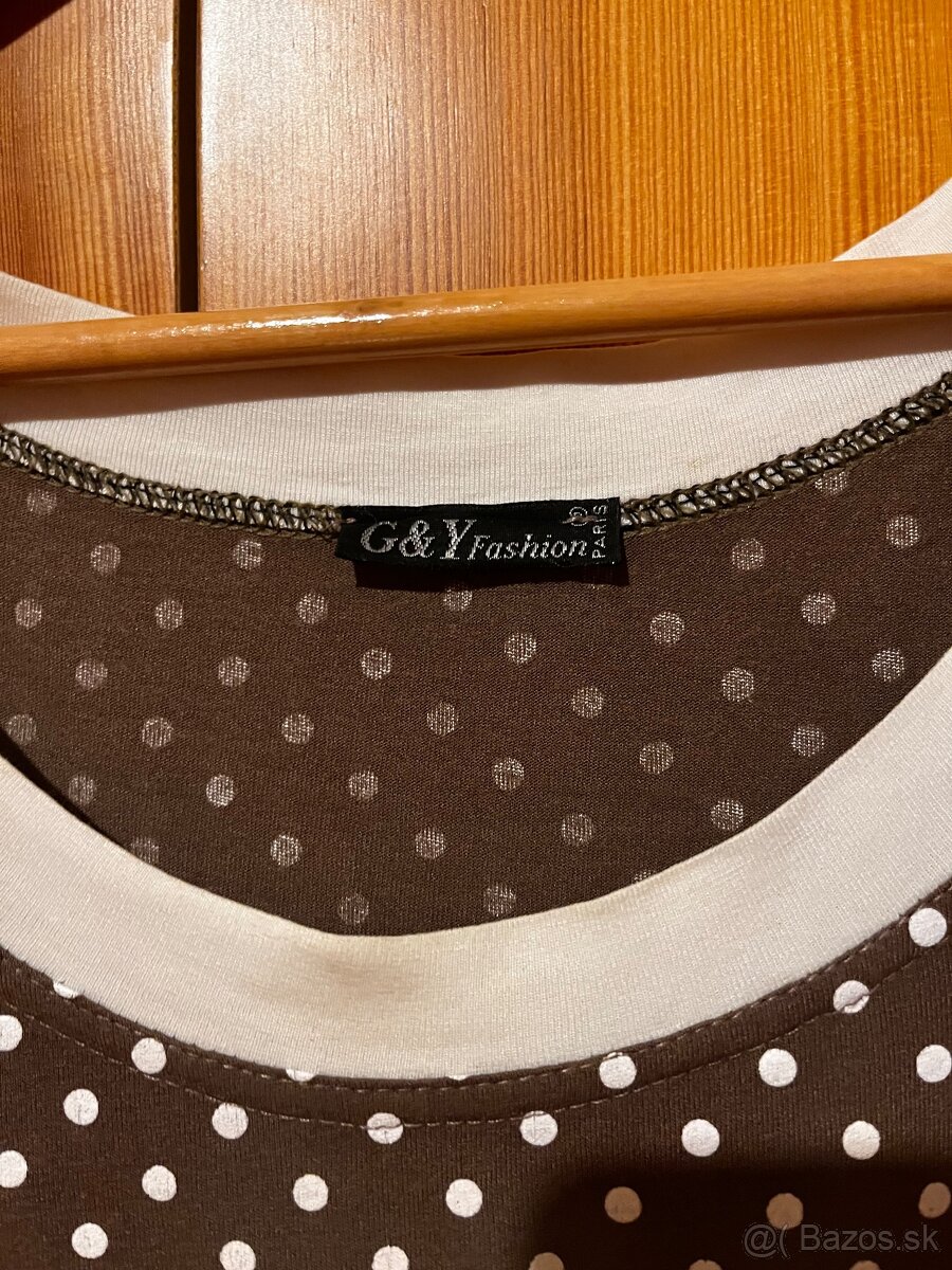 Bodkovaný tričko s doplnkami elasticke - 2