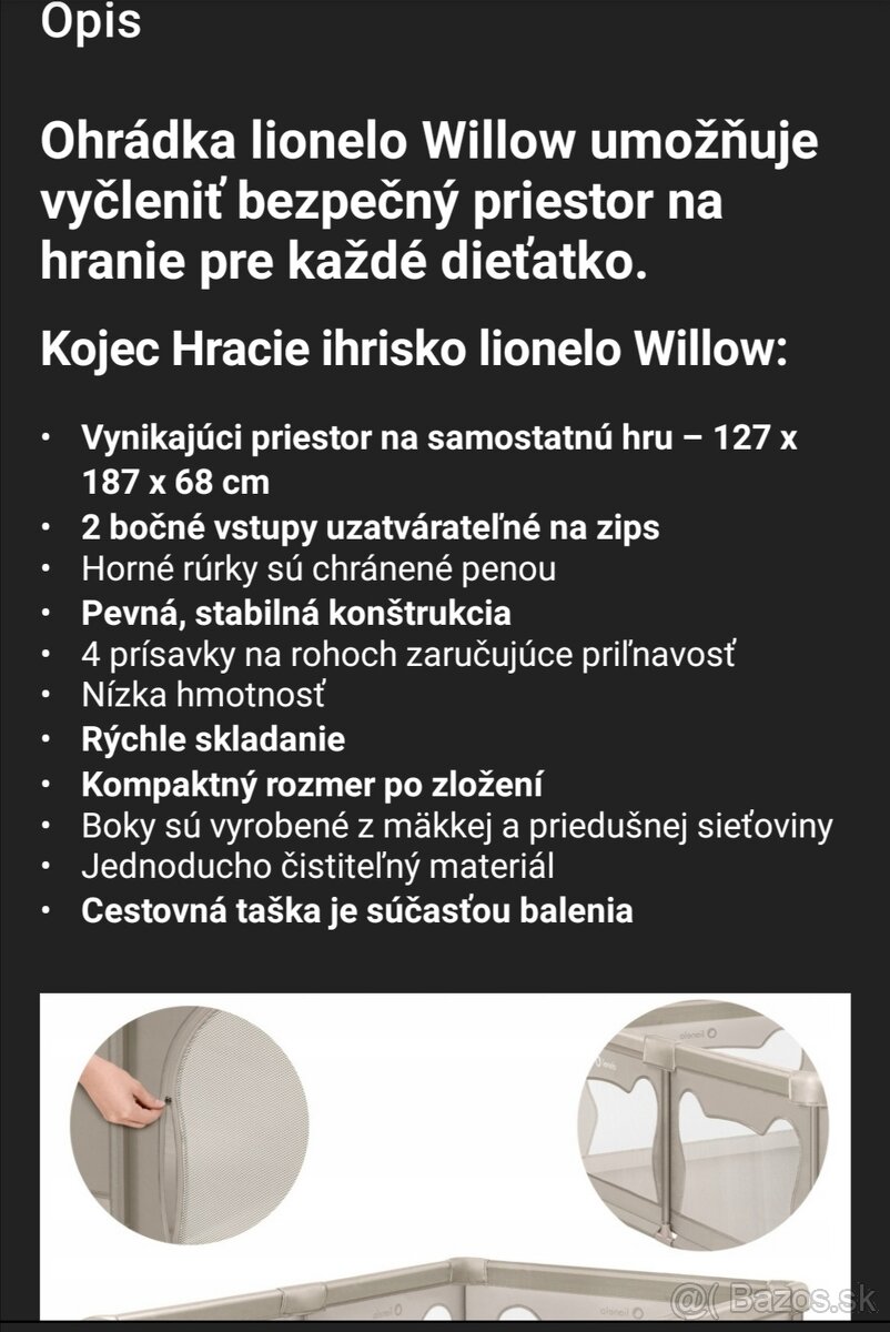 Detská ohrádka Lionelo Wilow - 2