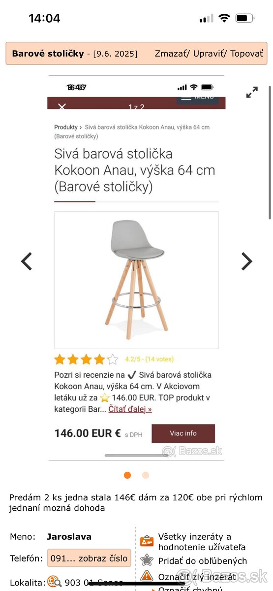 Barové stoličky a obraz - 2