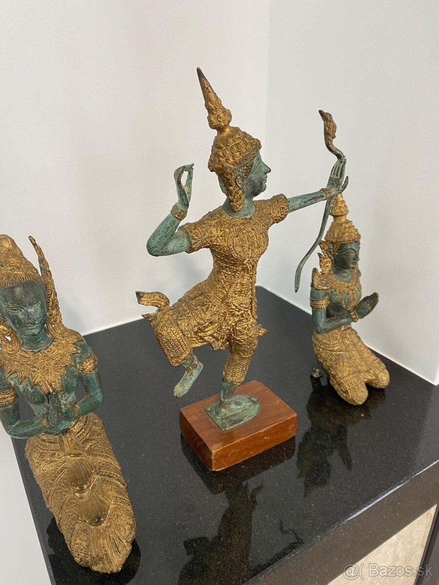 3 THAJSKÉ BRONZOVÉ SOŠKY PRINC RAMA + ANJELI TEPPHANOM - 2