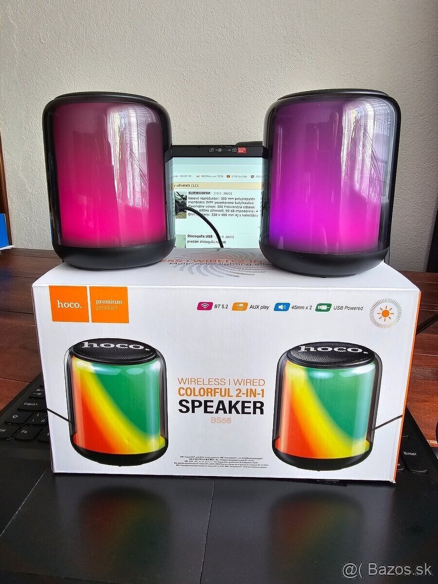Prenosné reproduktory HOCO BS56 2v1: bezdrôtové a káblové - 2