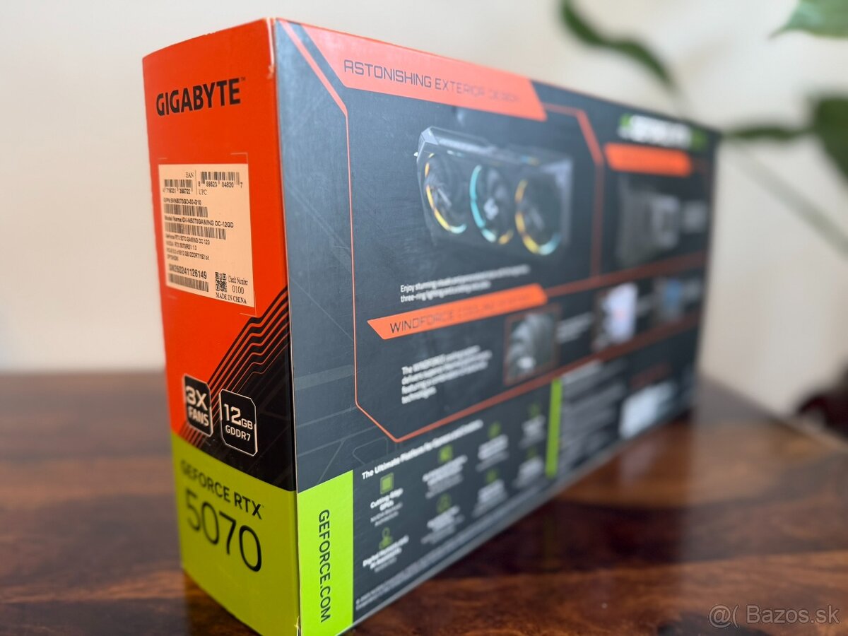 Gigabyte GeForce RTX 5070 Gaming OC 12GB - nova, zaruka - 2