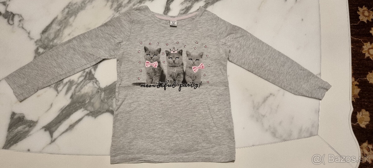 dievčenské tričká a mikina s punčoškami 110/116 - 2