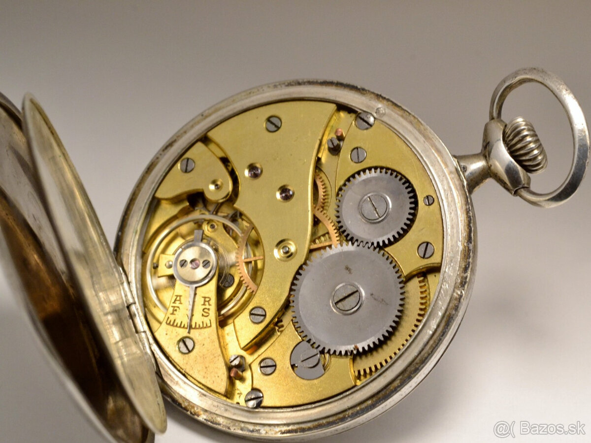 ART DECO strieborné hodinky s pavučinou 20-te roky - 2