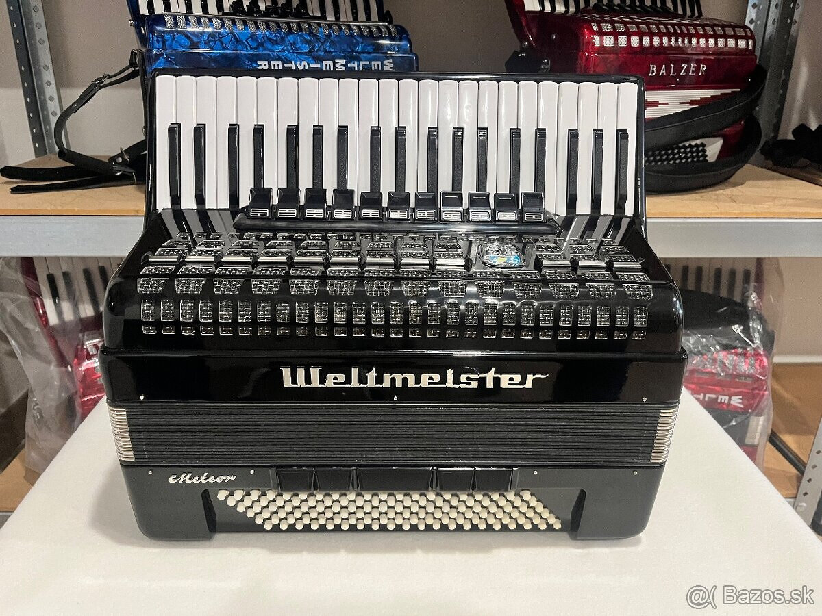 Predám akordeón WELTMEISTER METEOR 120 BASOVÝ - používaný - - 2