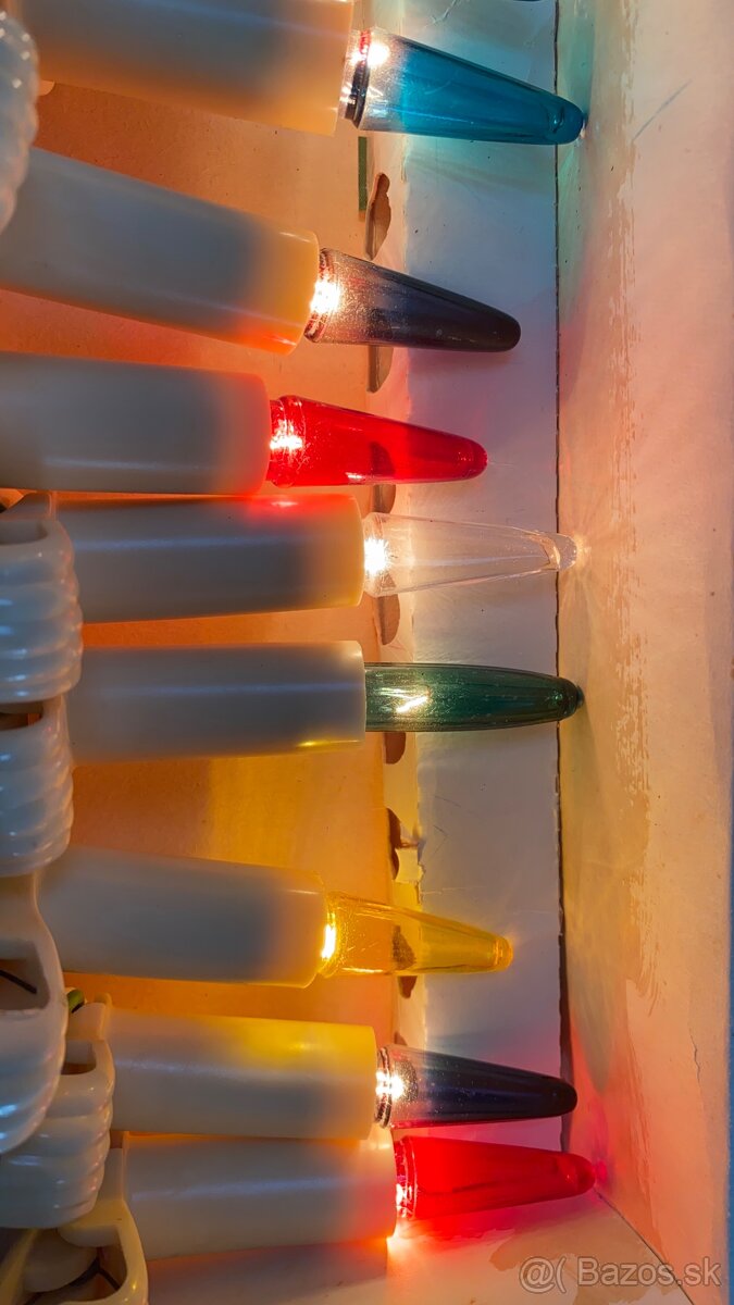 Retro vianočné svetielka aj s náhradnými žiarovkami - 2