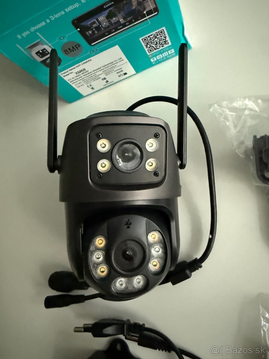 Dvojita vonkajsia bezpecnostna WIFI kamera 4MP 8MP iCSee - 2