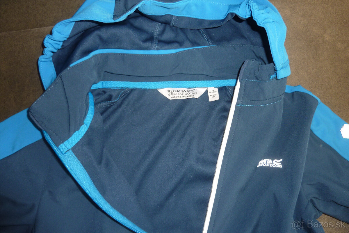 Pekná praktická softšelová bunda, NOVÁ S VISAČKOU, v.164 - 2