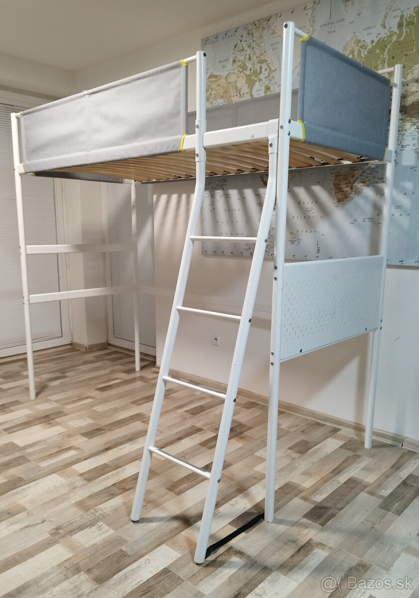 zvysena kovova postel Ikea Vitval, 90x200 cm - 2