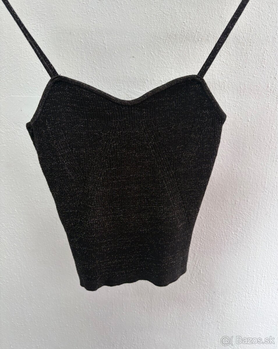 Čierny trblietavý top H&M - 2