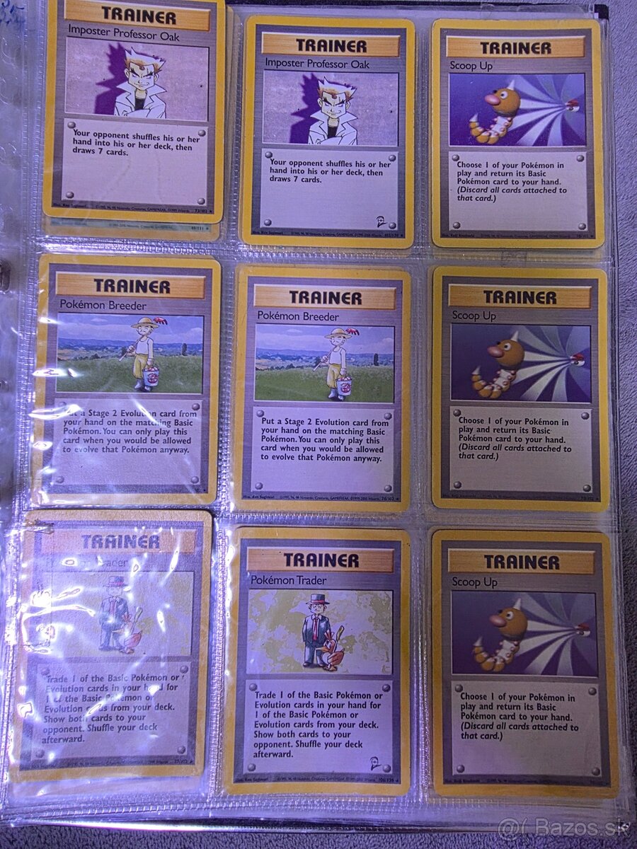 Pokémon vintage karty - trenéři - 2