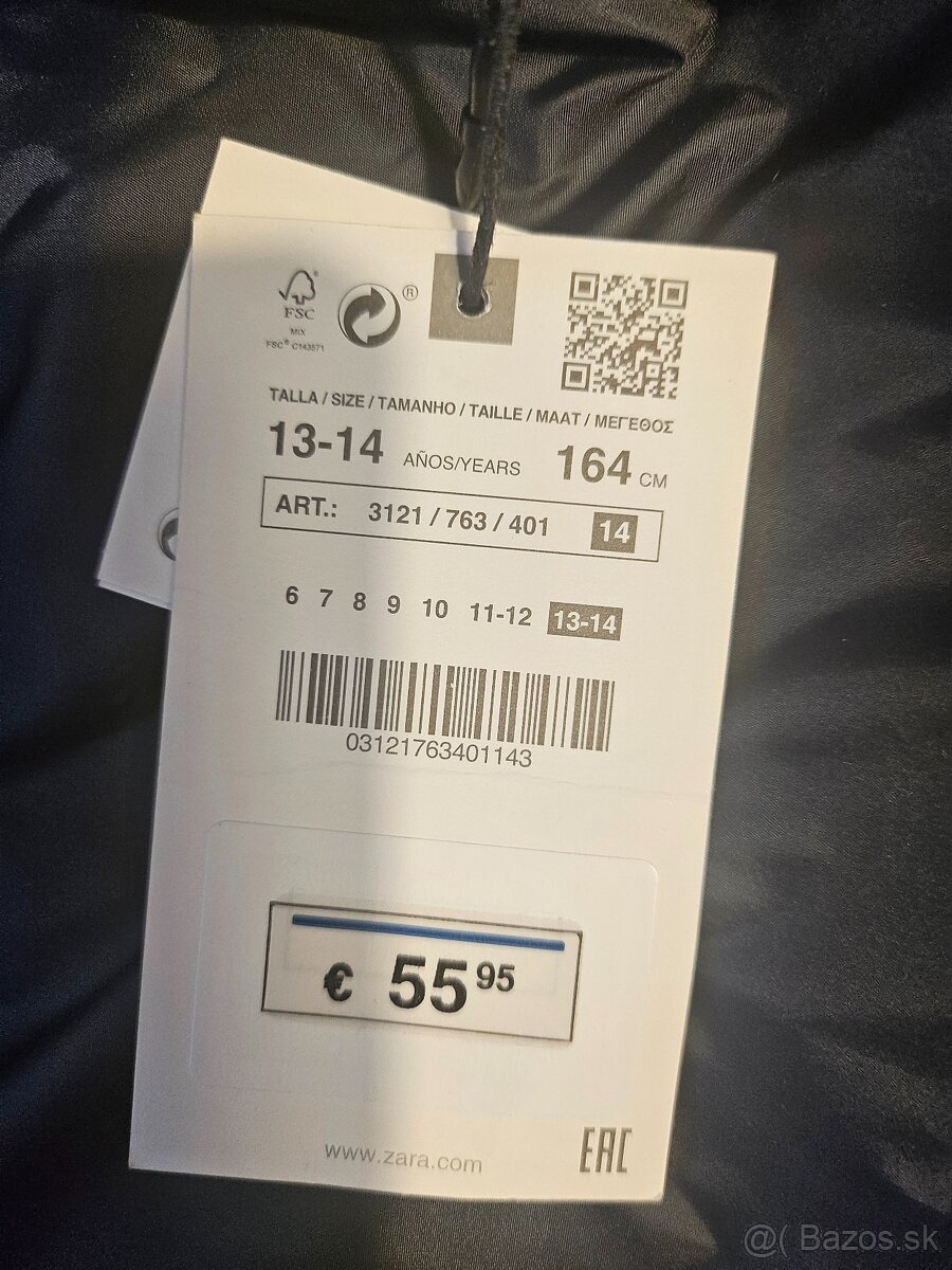 Zimná páperová bunda ZARA pre chlapca (13–14 r., 164 cm) - 2