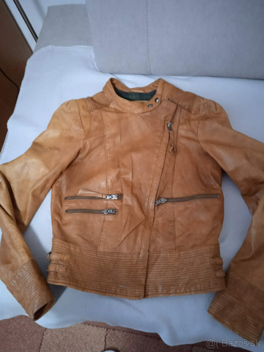 hnedá kožená bunda - 2