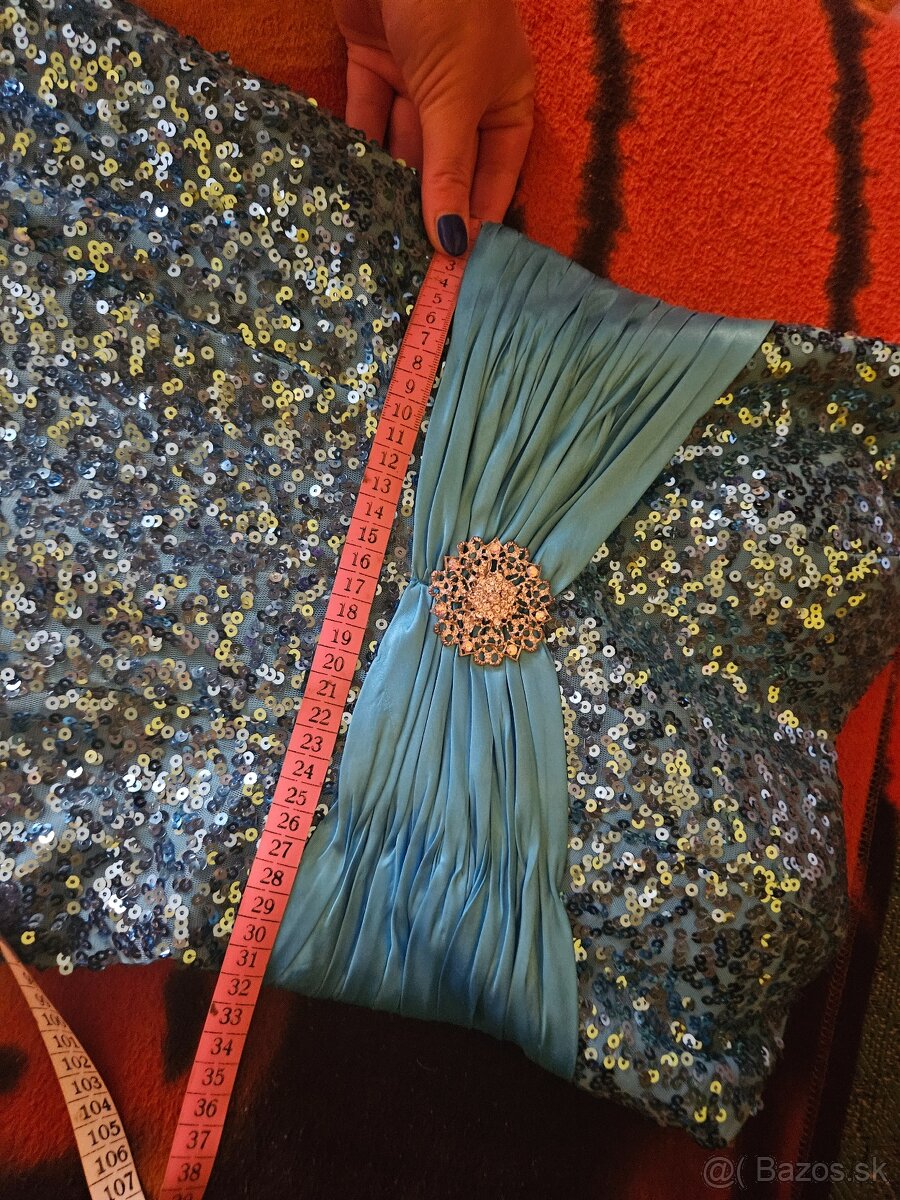 Nadherne nebovo modre spolocenske saty vel. 32 - 2