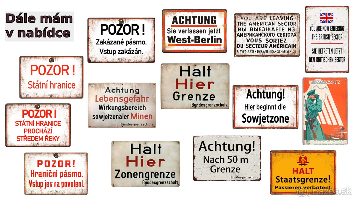 plechová cedule: Stůj Hranice - 2