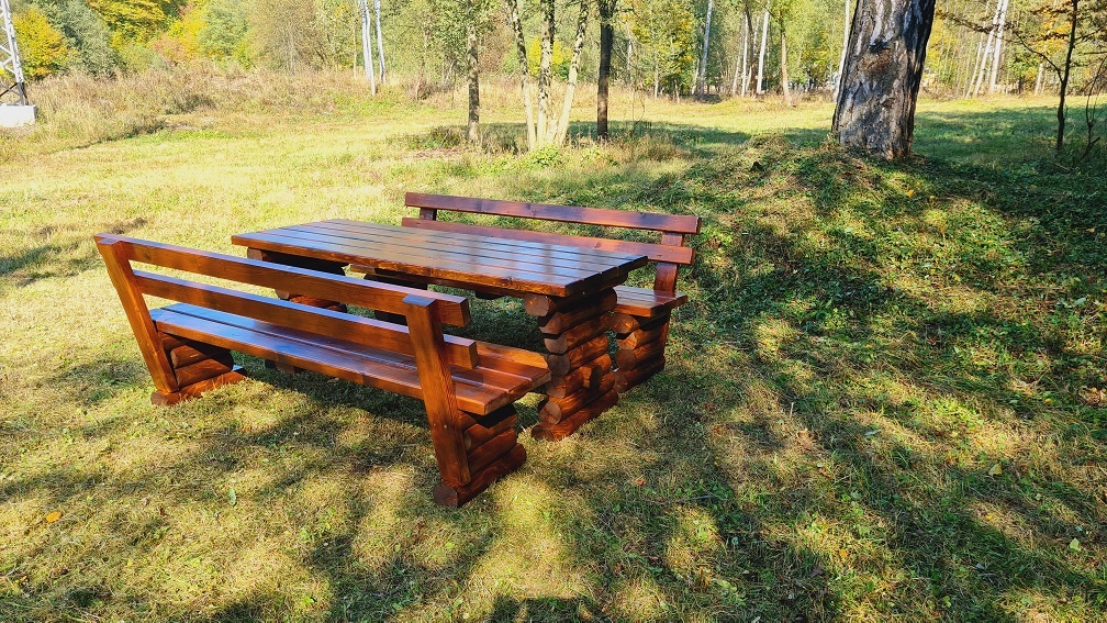 záhradné drevené sedenie - 2