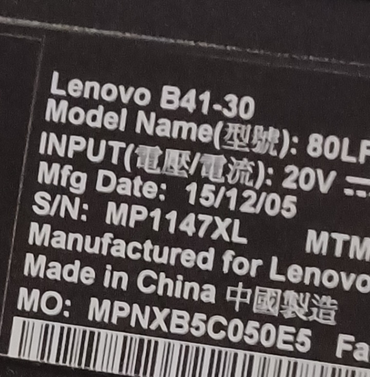 PREDÁM NOTEBOOK LENOVO B41-30 - 2