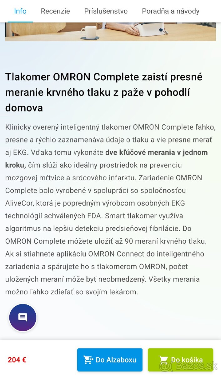 OMRON Complete tlakomer a EKG v 1 pristroji - 2