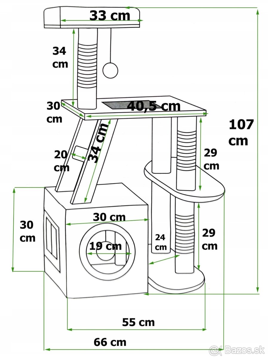 Škrabadlo pre mačky 107cm - 2