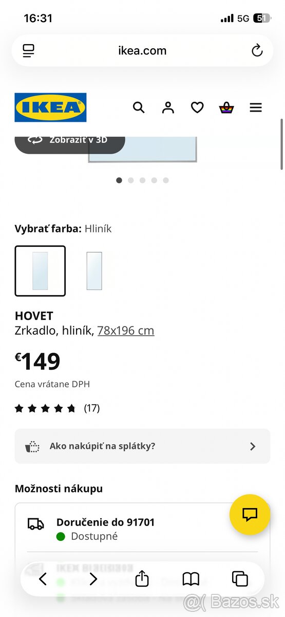 Zrkadlo HOVET Ikea - 2
