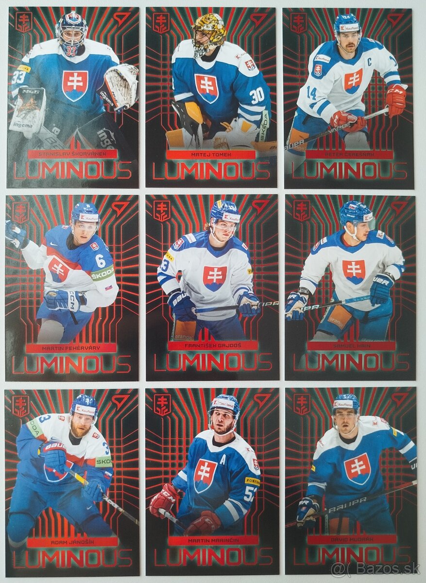 Hokejové kartičky HOKEJOVÉ SLOVENSKO 2024 - LUMINOUS - RED - 2