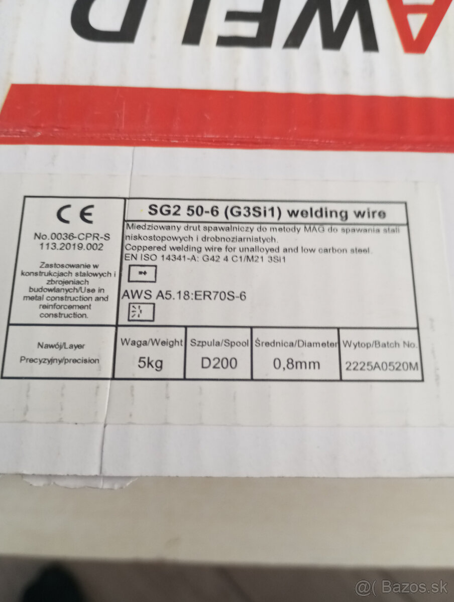 Zvárací pomedený drôt 0,8mm 5kg SG2 - 2