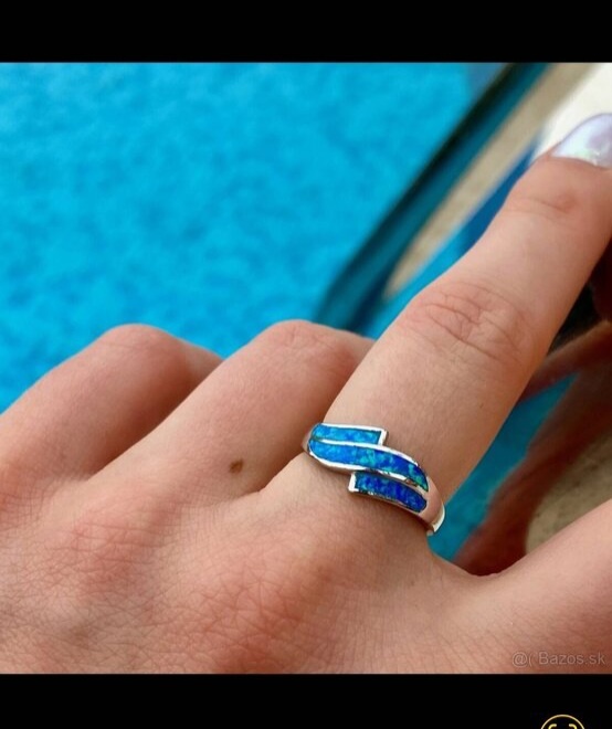 Strieborný opálový prsteň v.55 - 2