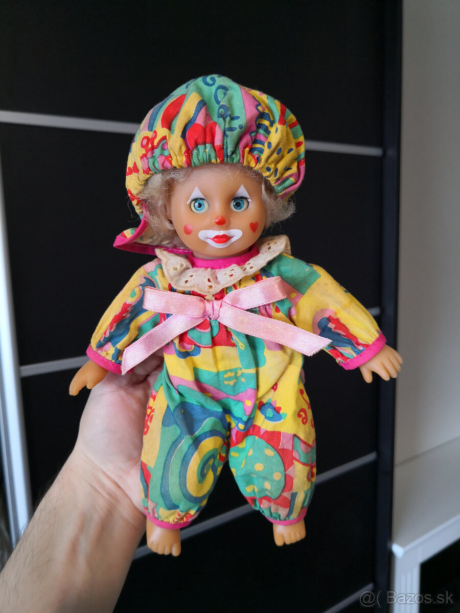 Stará zberateľská bábika klaun 23cm - 2
