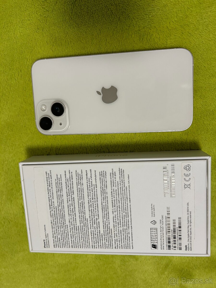 Predám Apple iPhone 14 biely 128GB - 2