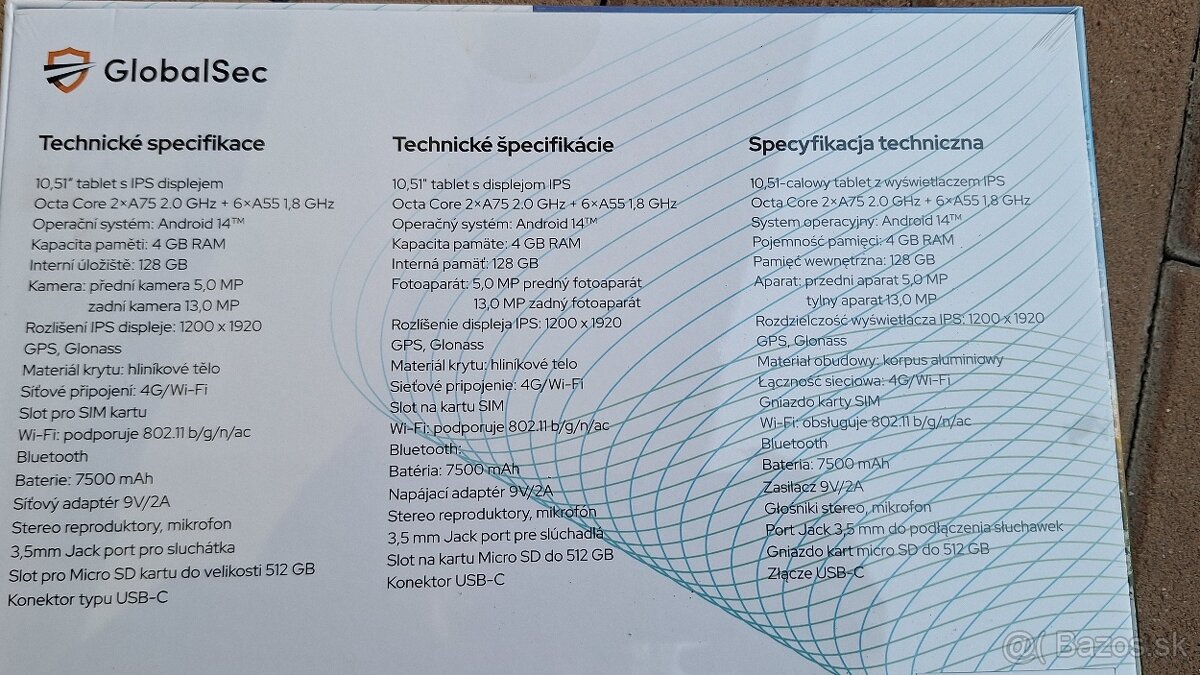 Tablet vodiča GlobalSec - 2