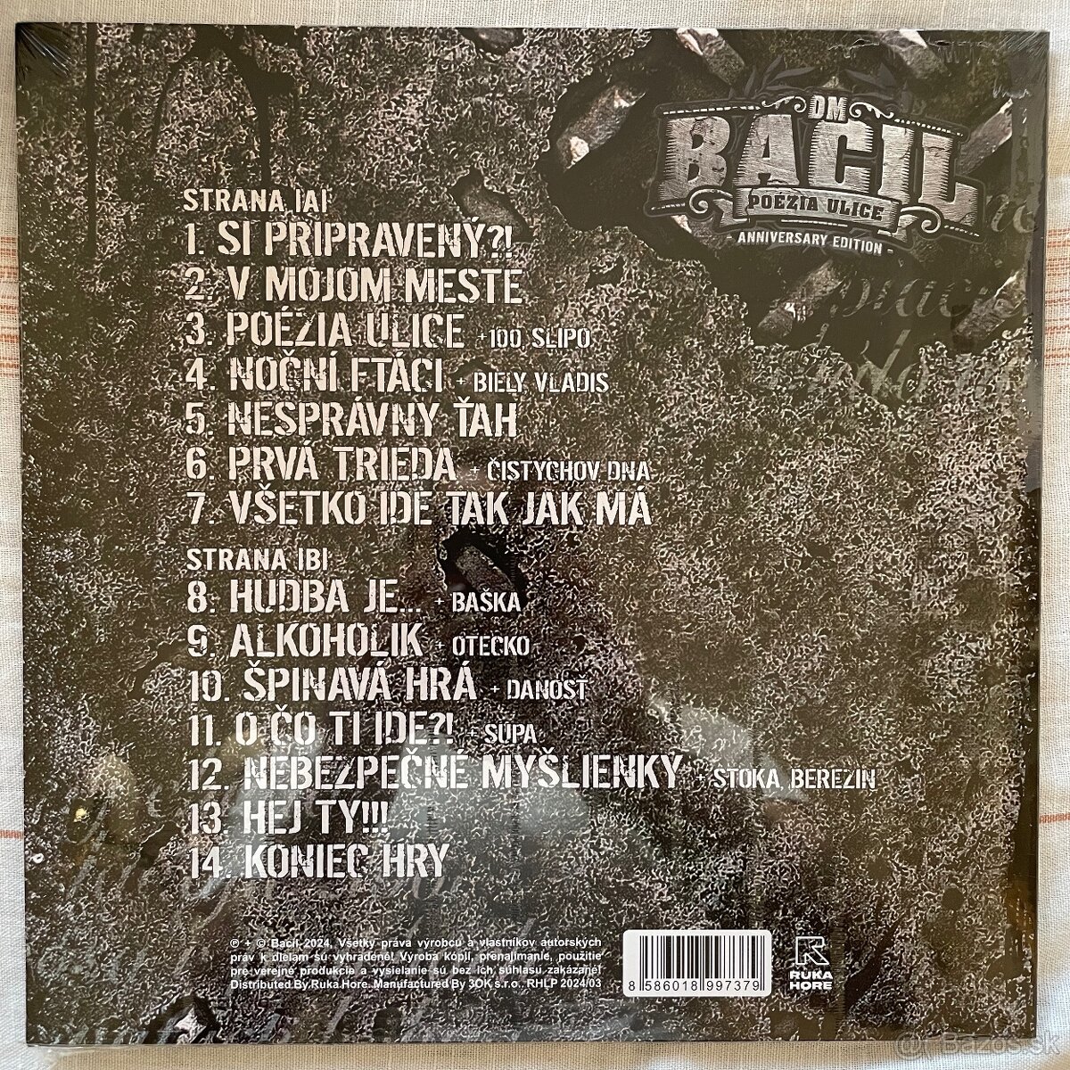 Bacil Poézia Ulice limit 50 ks nové - 2