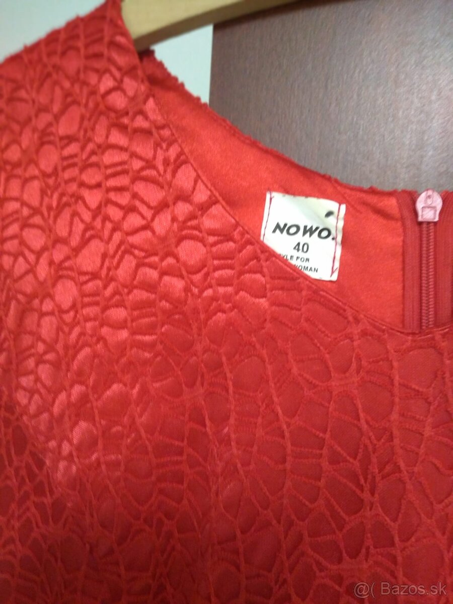Damske červene šaty velkost 40 - 2