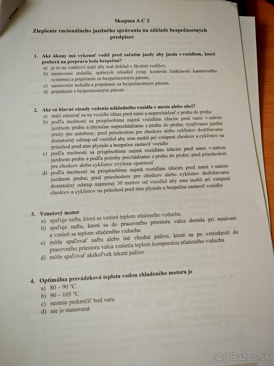 Testy KKV pre profi vodičov - 2