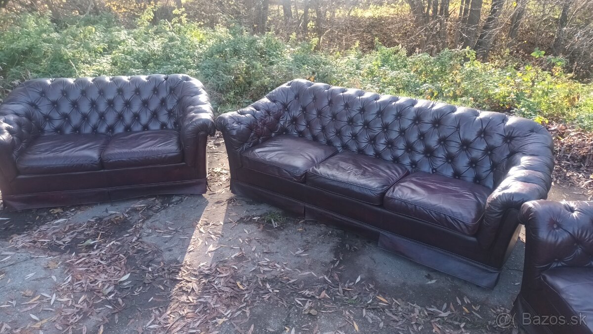 Kožená sedacia súprava 3+2+1-CHESTERFIELD - 2