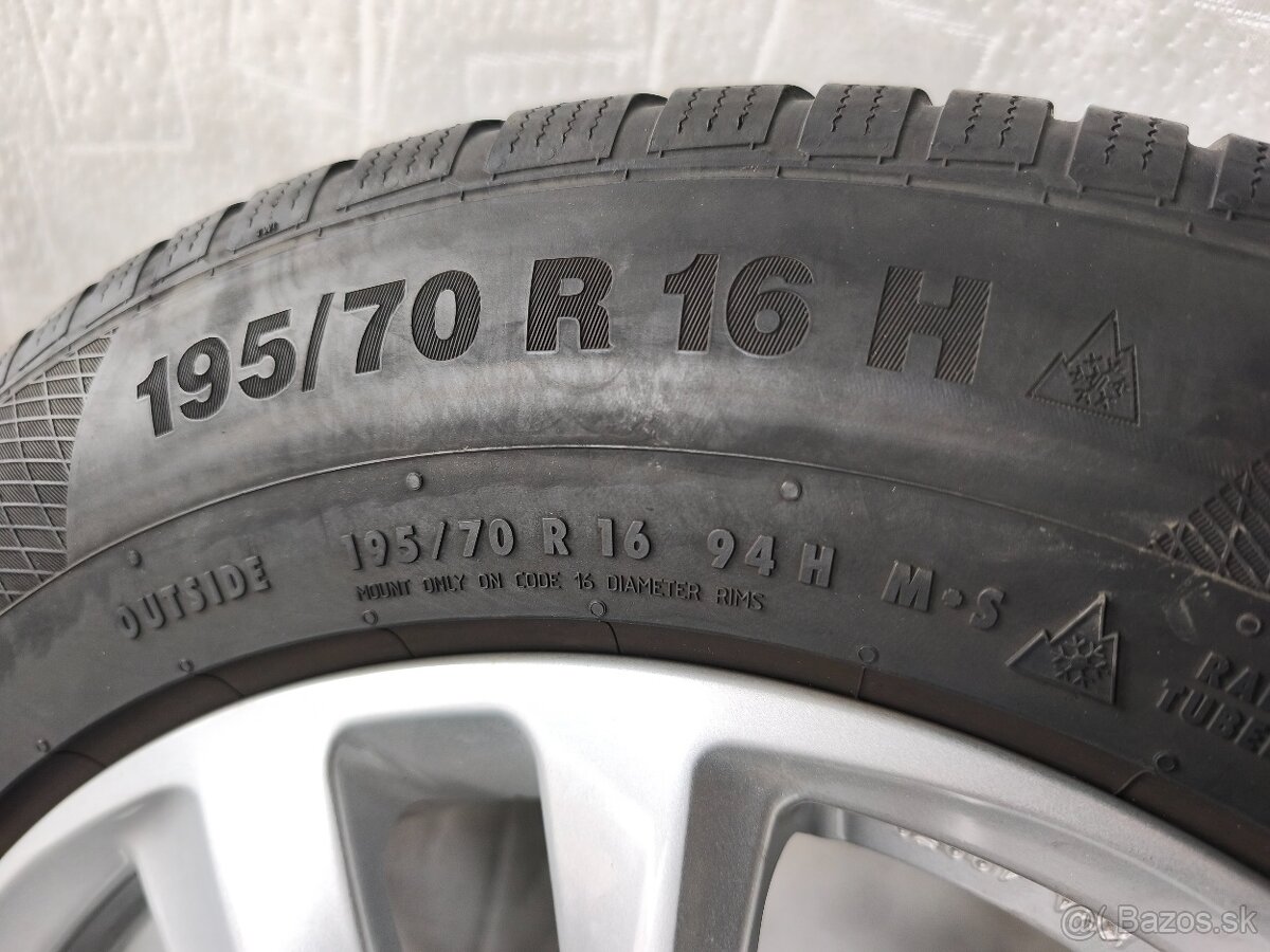 Alu disky 5x105 r16 Opel Mokka zimné pneumatiky 195/70 r16 - 2