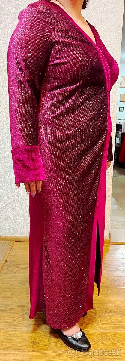 Spoločenské šaty cyklamenové veľkosť 46 - 2
