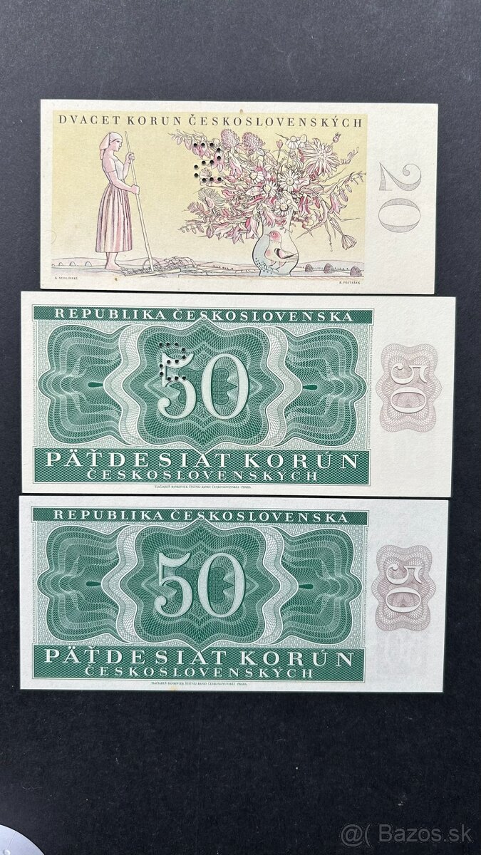 Bankovky ČSSR 1949-1950 UNC - 2