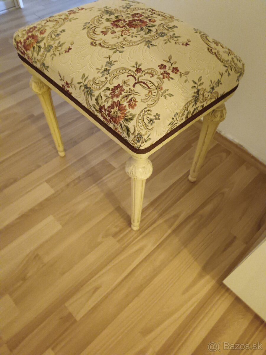 STAROŽITNE TALIANSKÉ KRESLO+TABURETKA OBDOBIE SECESIA - 2