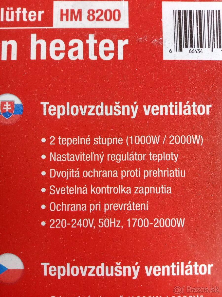 Elektricky ohrievač, ventilátor - 2