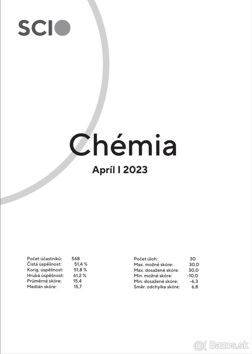 SCIO biológia a chémia - 2