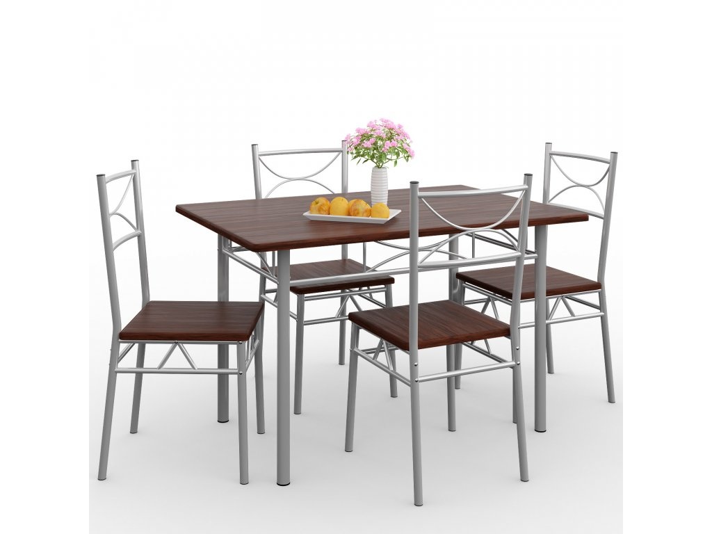 5 dielna jedálenská zostava stôl a 4 stoličky - 5 farieb - 2