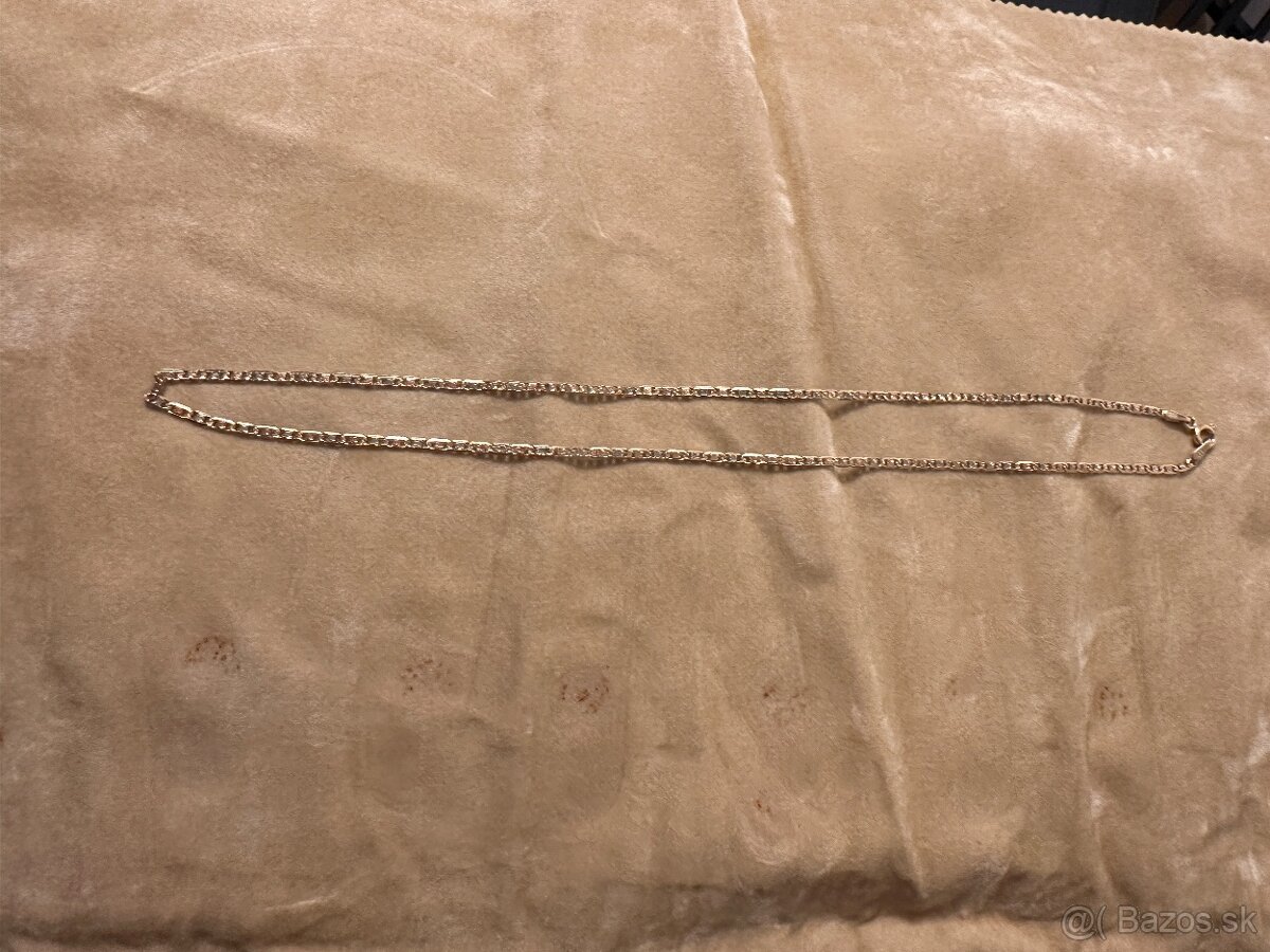 Krátka zlata retiazka trojfarebna 14kt zlato - 2