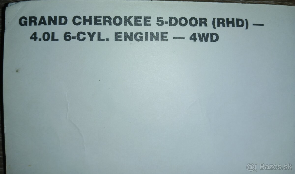 Jeep Cherokee XJ - manuál - 2