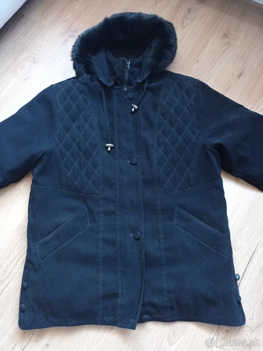 Zimná čierna bunda M-L - 2