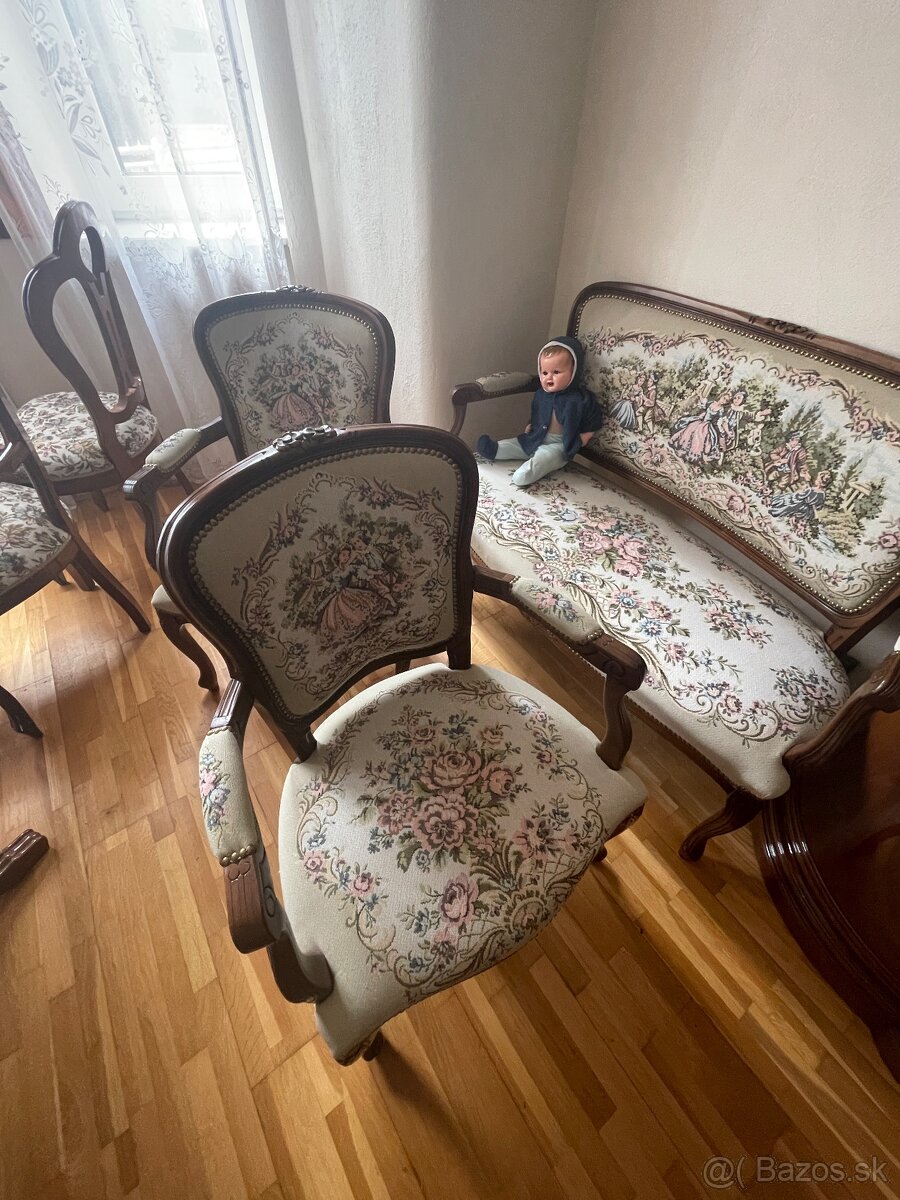 Čajový set - čalúnená stolička, French Louis style - 2