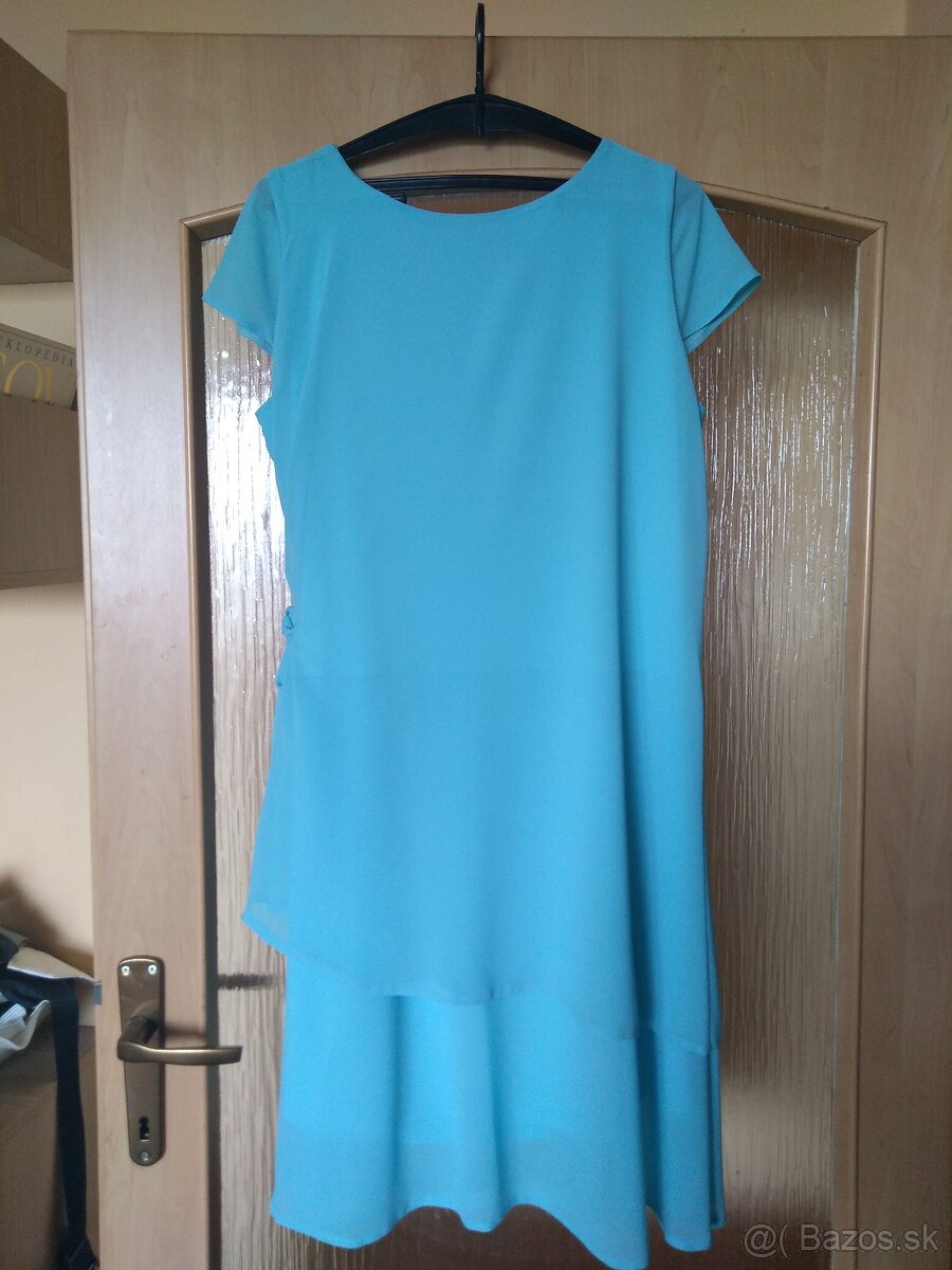 Spoločenskétyrkysové šaty. - 2