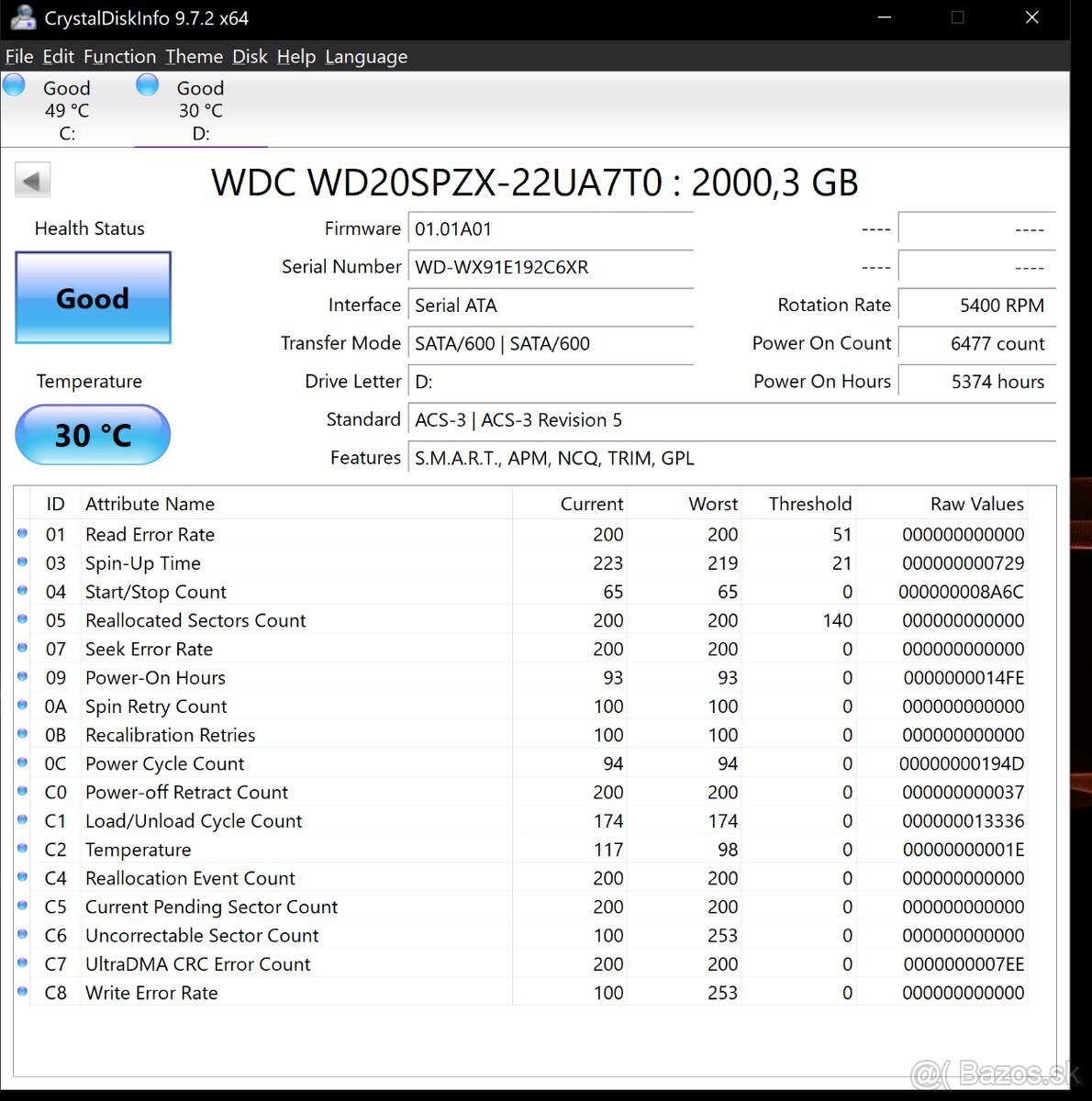 HDD 2TB WD blue 5400 laptop - 2