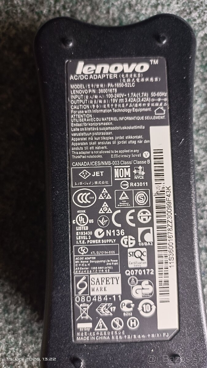 Adaptér LENOVO 19V/3,42A - 2
