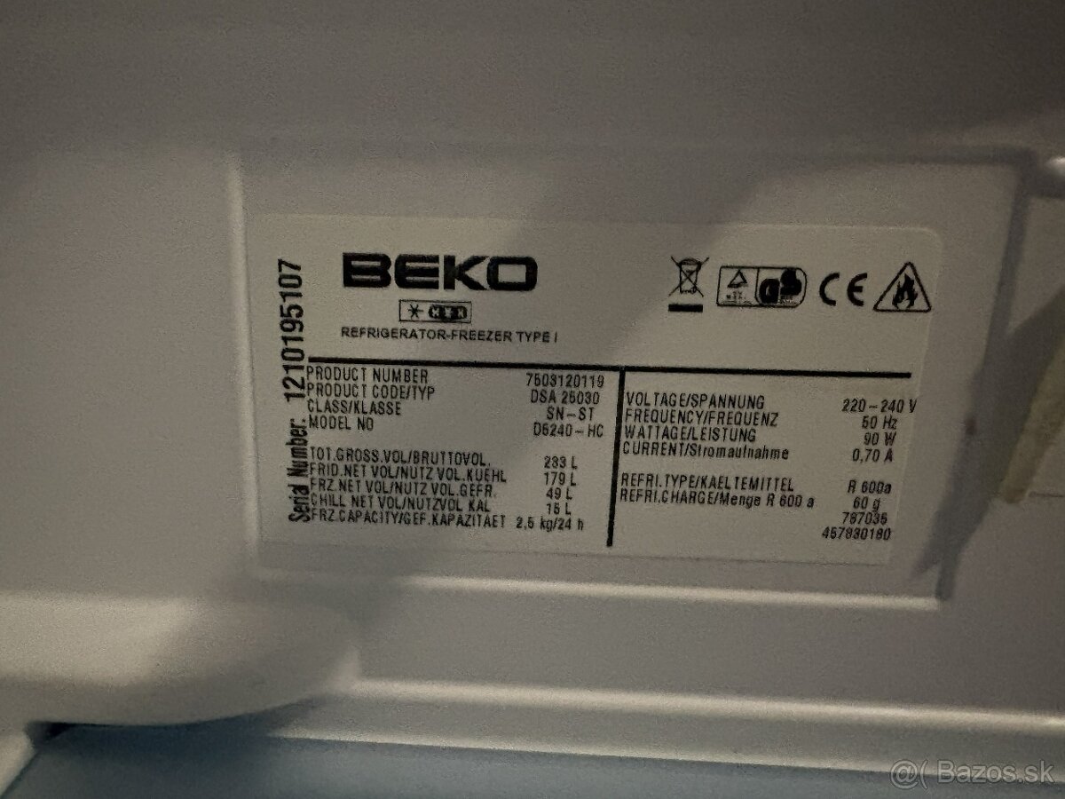 Predám chladničku Beko - 2